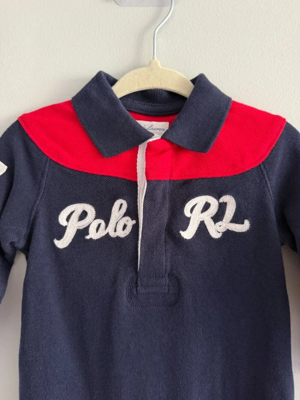 Ralph Lauren Baby Boys Rugby Romper Polo RL Long Sleeve 6M - Picture 3 of 5